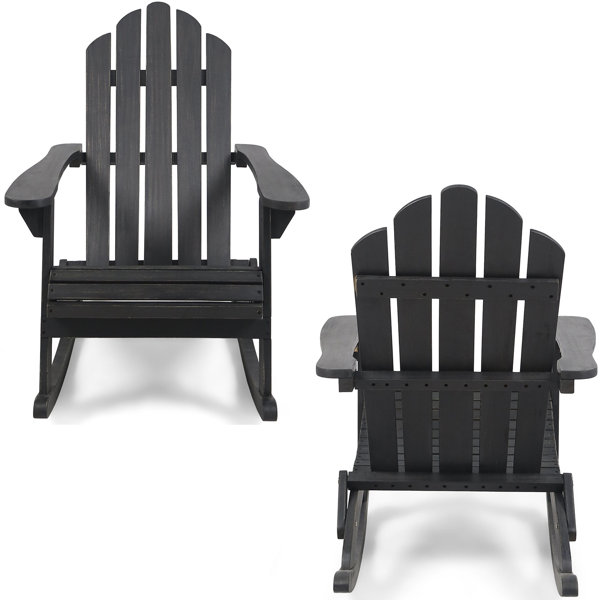 Highland Dunes Outdoor Gerolakkos Rocking Solid Wood Chair Wayfair Canada